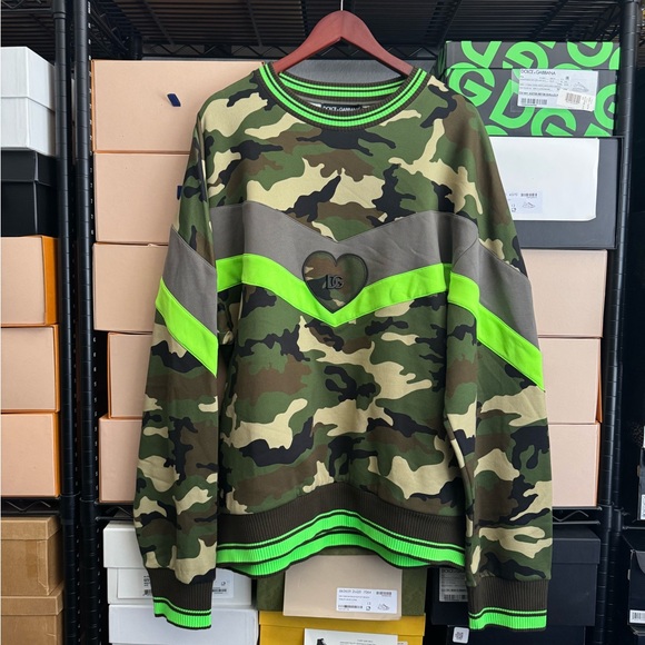 Dolce & Gabbana Black Camouflage Pullover Sweatshirt Sweater
